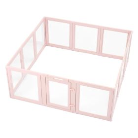 Dog Whelping Box, 60x59x23 in Transparent Plastic Dog Whelping Pen for X-Large Sized Dogs, Waterproof Puppy Playpen with Windows & Door Lock