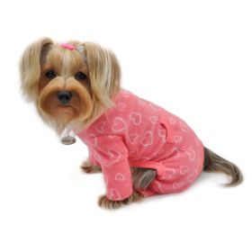 Blush of Love Fleece Turtleneck Pajamas (Color: pink, size: XS)