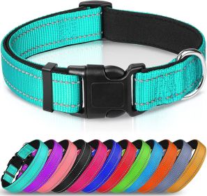 Reflective Dog Collar; Soft Neoprene Padded Breathable Nylon Pet Collar Adjustable for Medium Dogs (Color: black, size: Large (Pack of 1))